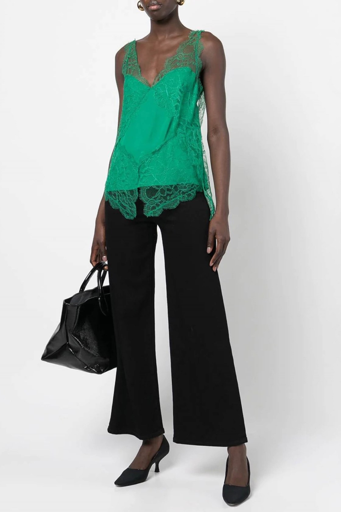 Khaite Sasha Yeşil Dantel Bluz