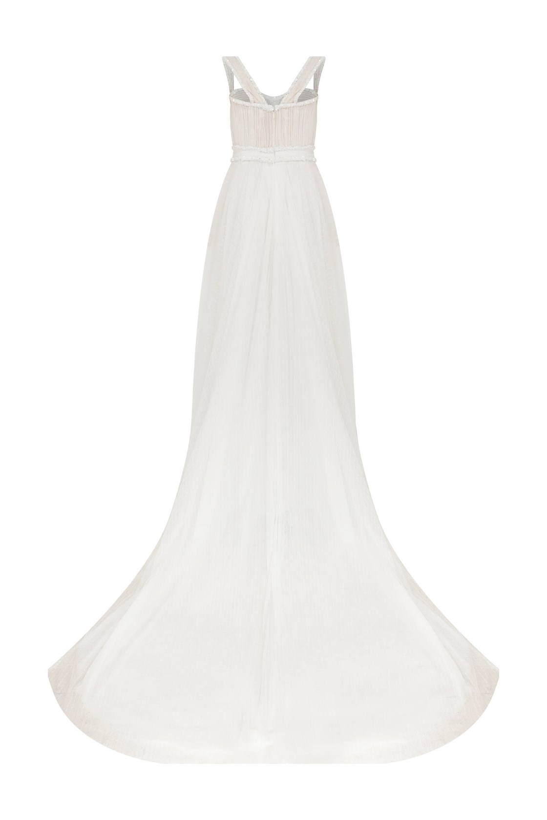 Telia Pul İşlemeli Yarı Transparan Gelinlik 