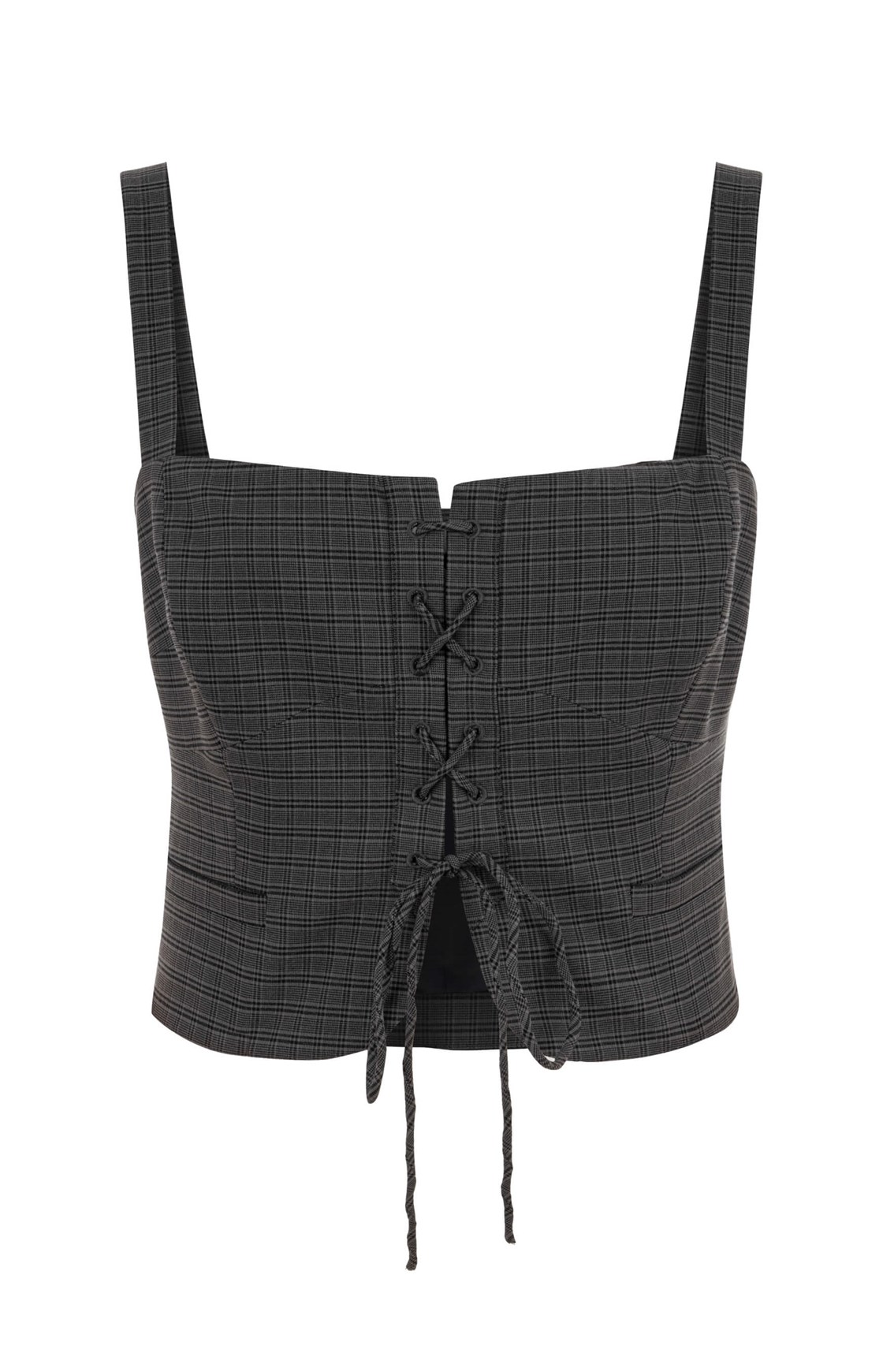 Gilda Gri Kalın Askılı Bluz