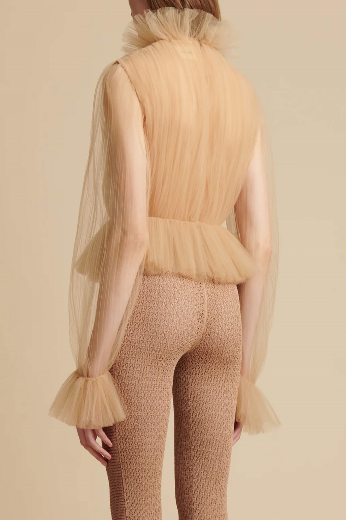 Khaite Ula Transparan Bej Tül Bluz