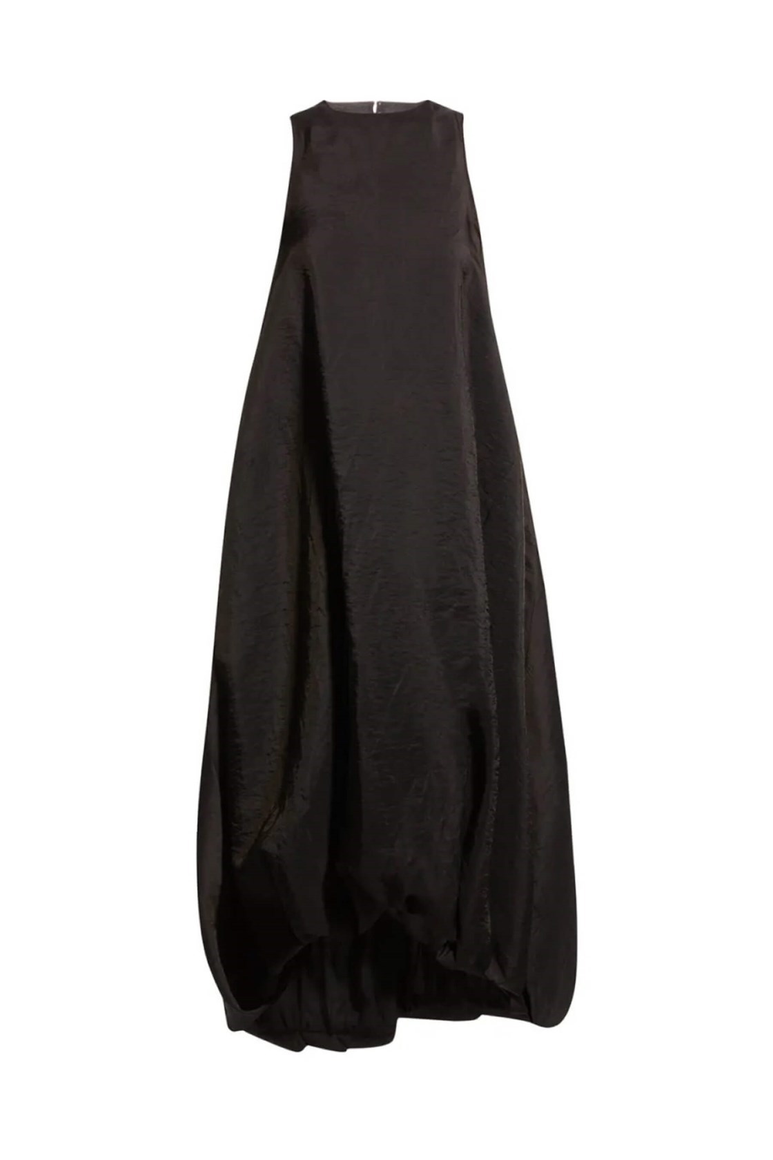 Khaite Winifred Sırtı Açık Halter Yaka Balon Etekli Cepli Siyah Midi Elbise